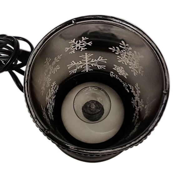 Scentsy Silver Frost Glass Shade Base Wax Warmer Lampshade Collection Snowflake. - Picture 5 of 16